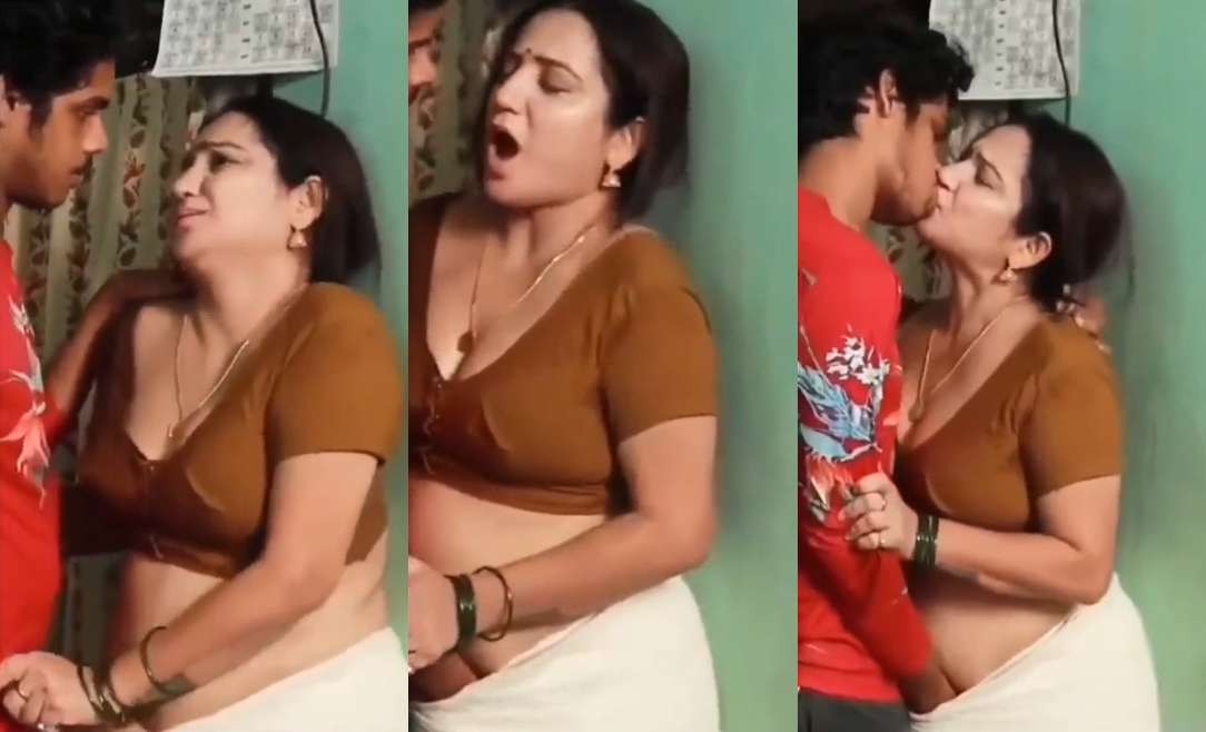 Young Boy Touching Sexy Bhabhi Pussy and Kissing Her